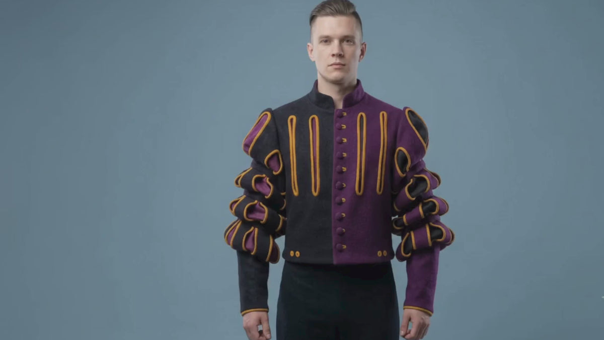 Men’s Renaissance Landsknecht Doublet Jacket – Puff Sleeve Medieval Costume